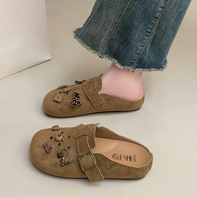 GESHE Abrasion Resistant Slip Resistant Wrap toe Slippers Women's-19