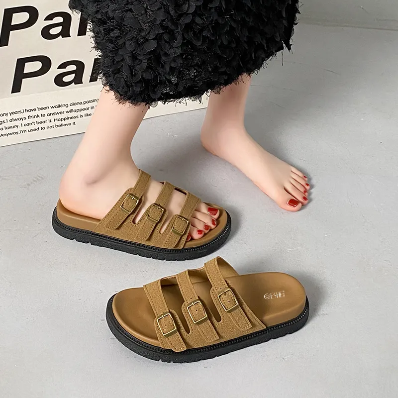 GESHE Rubber Sole Abrasion Resistant Slide Slippers Women's-7