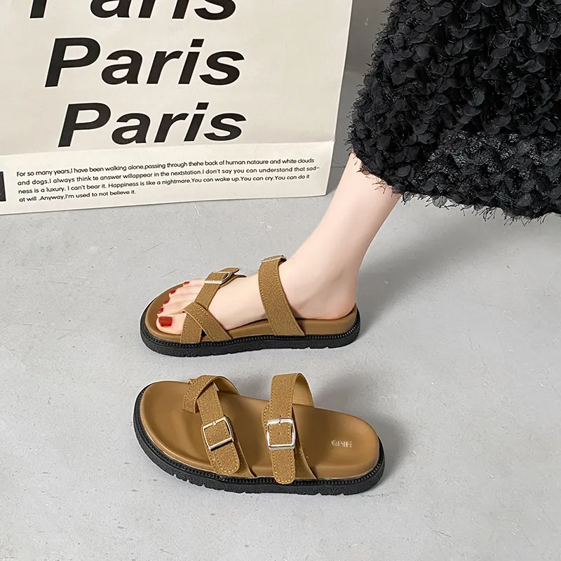 GESHE Rubber Sole Abrasion Resistant Slide Slippers Women's-6