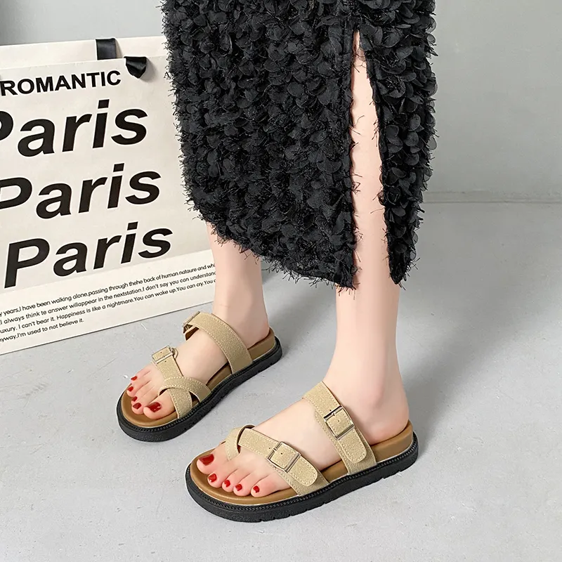 GESHE Rubber Sole Abrasion Resistant Slide Slippers Women's-3