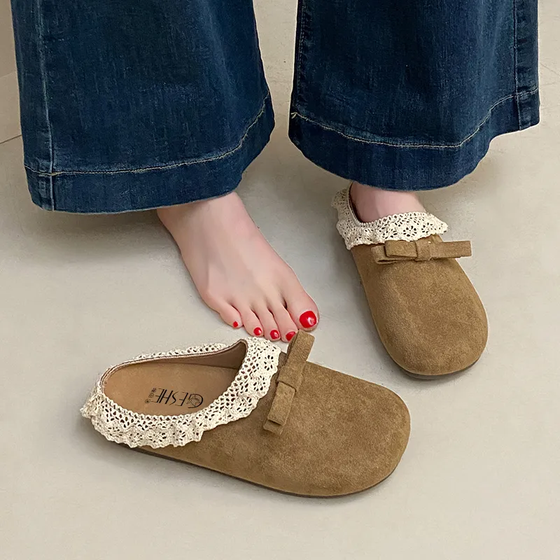GESHE Rubber Sole Abrasion Resistant Slip Resistant Closed Toe Slippers Women's-3