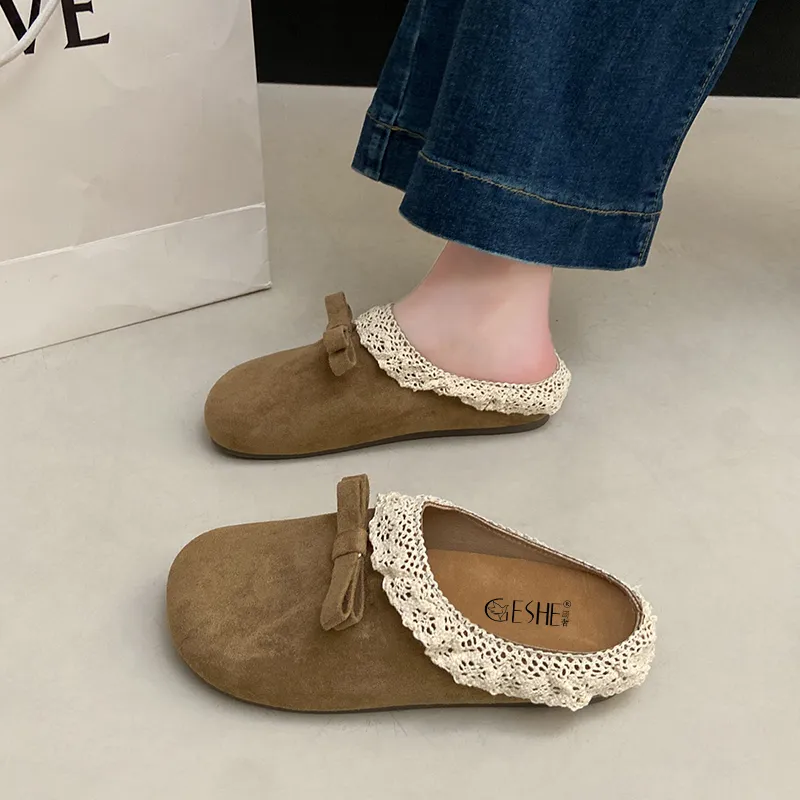 GESHE Rubber Sole Abrasion Resistant Slip Resistant Closed Toe Slippers Women's-2