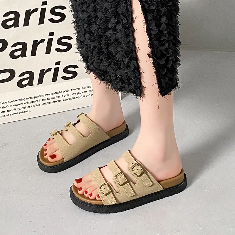 GESHE Rubber Sole Abrasion Resistant Slide Slippers Women's-10