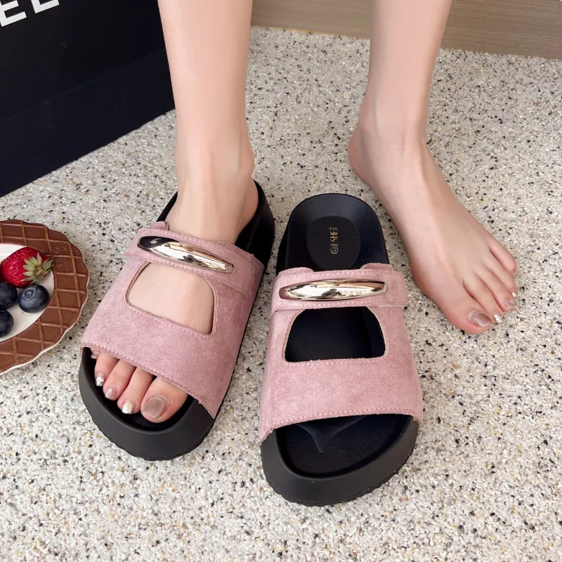 GESHE Rubber Sole Slip Resistant Slide Slippers Women's-5
