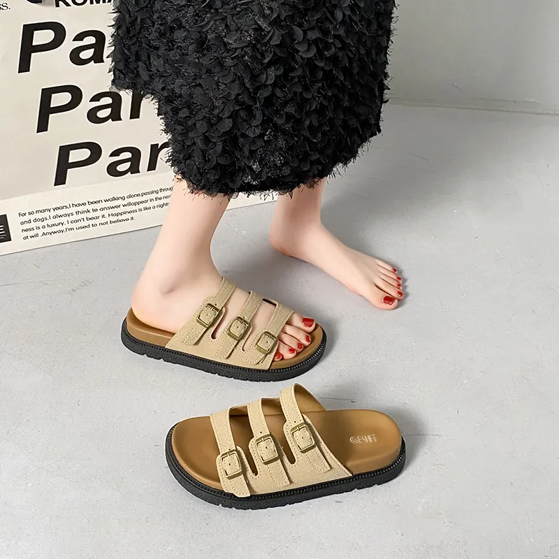 GESHE Rubber Sole Abrasion Resistant Slide Slippers Women's-9