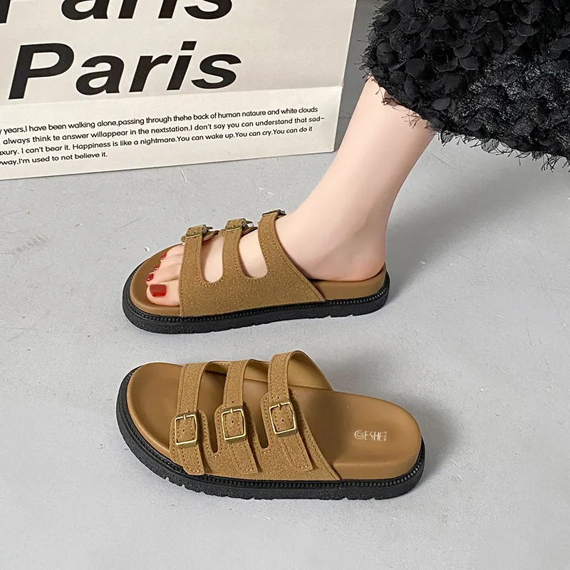 GESHE Rubber Sole Abrasion Resistant Slide Slippers Women's-6