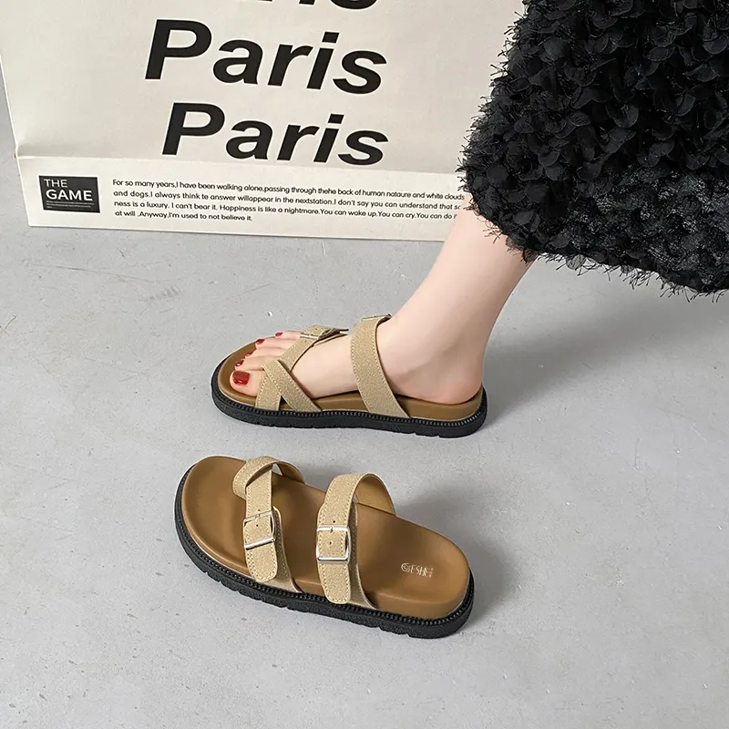 GESHE Rubber Sole Abrasion Resistant Slide Slippers Women's-1