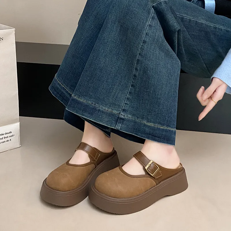 GESHE Rubber Sole Abrasion Resistant Closed Toe Slippers Women's-6