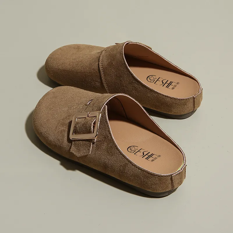 GESHE Rubber Sole Abrasion Resistant Slip Resistant Wrap toe Slippers Women's-2