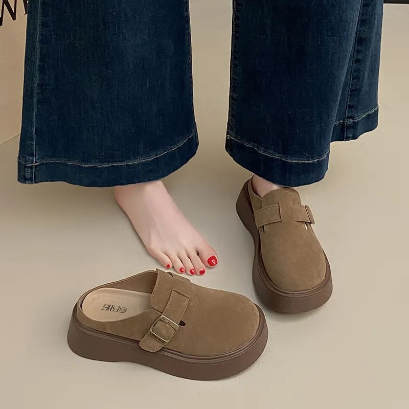 GESHE Rubber Sole Abrasion Resistant Closed Toe Slippers Women's-5