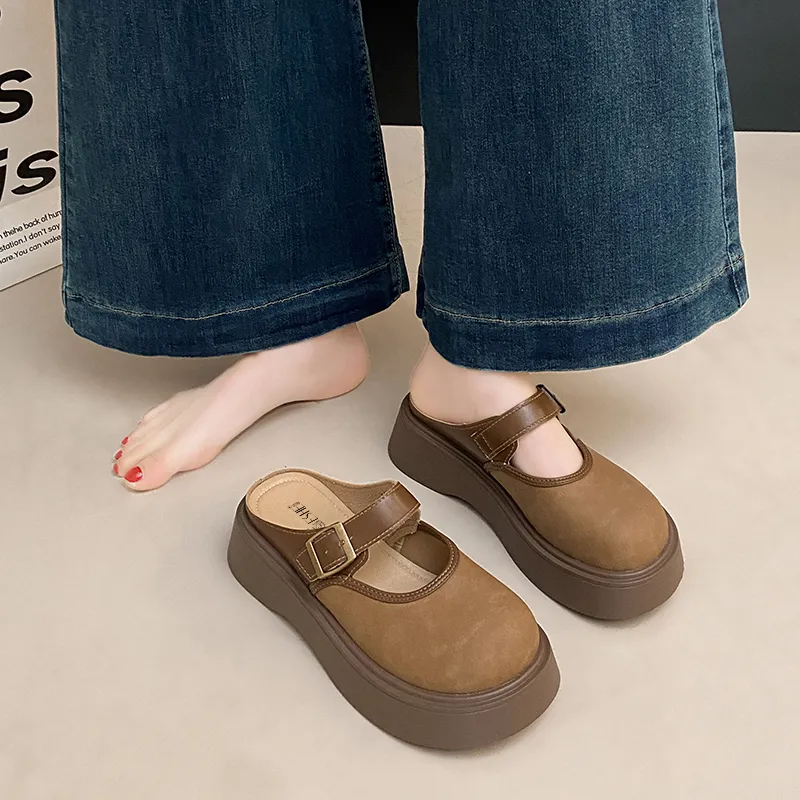 GESHE Rubber Sole Abrasion Resistant Closed Toe Slippers Women's-5