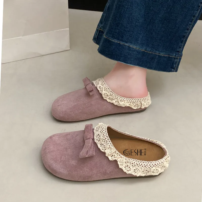 GESHE Rubber Sole Abrasion Resistant Slip Resistant Closed Toe Slippers Women's-10