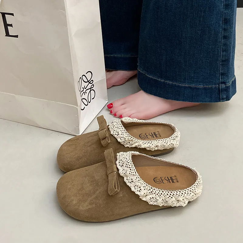 GESHE Rubber Sole Abrasion Resistant Slip Resistant Closed Toe Slippers Women's-1