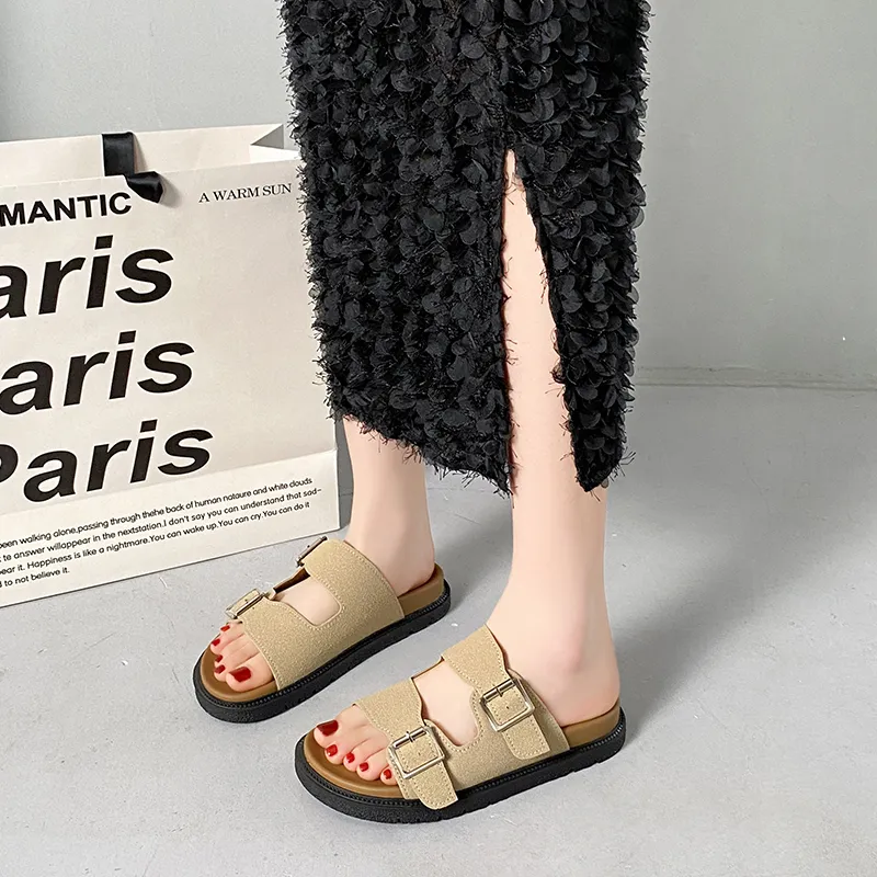 GESHE Rubber Sole Abrasion Resistant Slide Slippers Women's-1