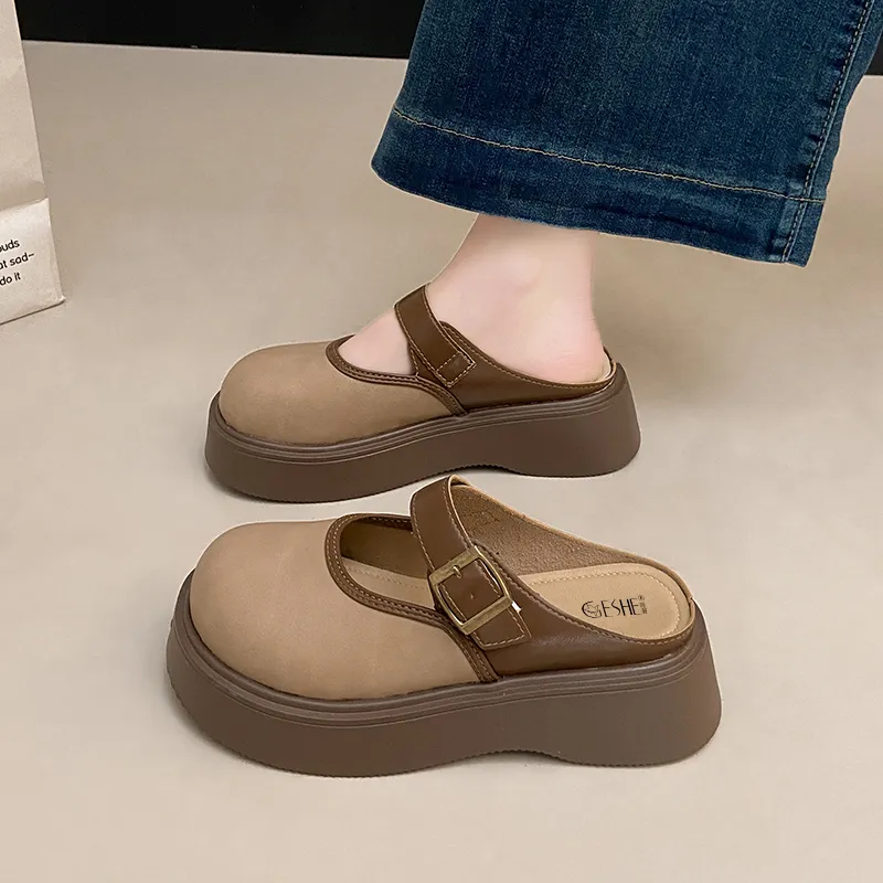GESHE Rubber Sole Abrasion Resistant Closed Toe Slippers Women's-3