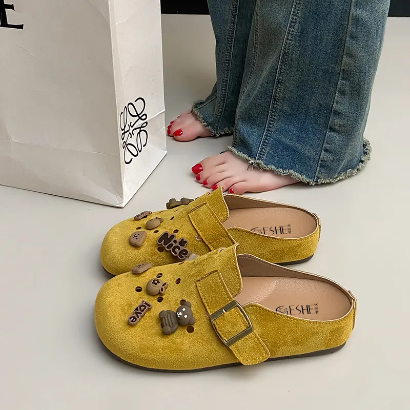 GESHE Abrasion Resistant Slip Resistant Wrap toe Slippers Women's-5