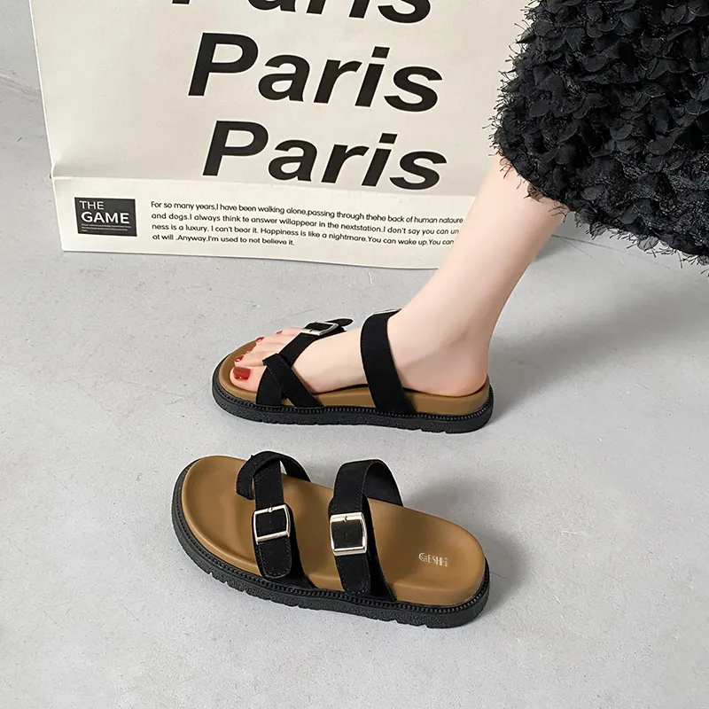 GESHE Rubber Sole Abrasion Resistant Slide Slippers Women's-11