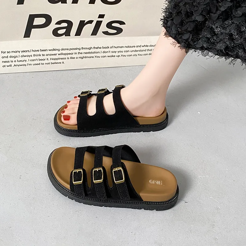 GESHE Rubber Sole Abrasion Resistant Slide Slippers Women's-1
