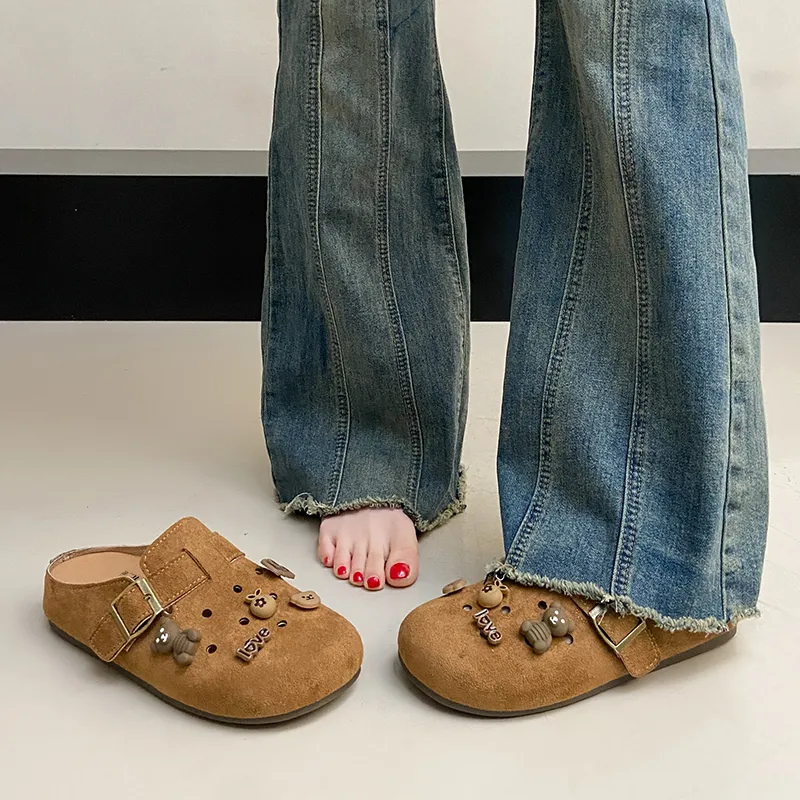 GESHE Abrasion Resistant Slip Resistant Wrap toe Slippers Women's-10