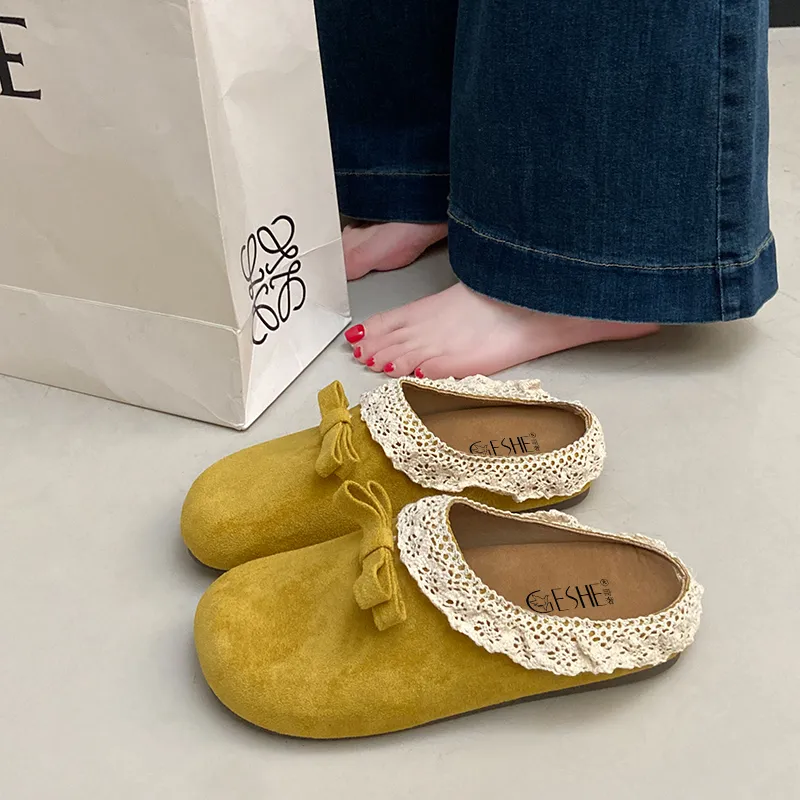 GESHE Rubber Sole Abrasion Resistant Slip Resistant Closed Toe Slippers Women's-5