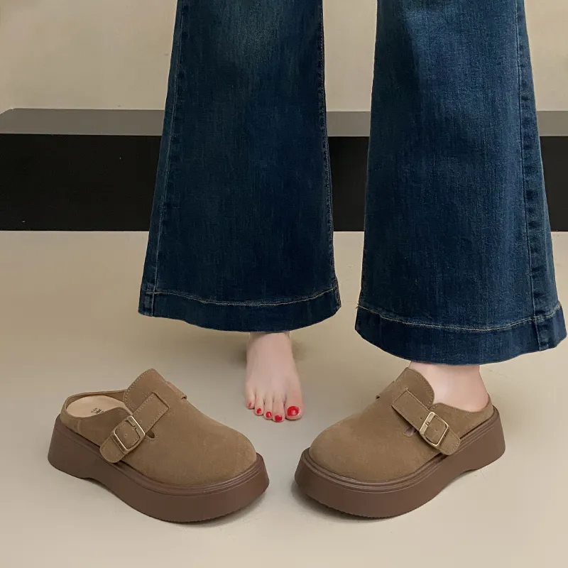 GESHE Rubber Sole Abrasion Resistant Closed Toe Slippers Women's-6