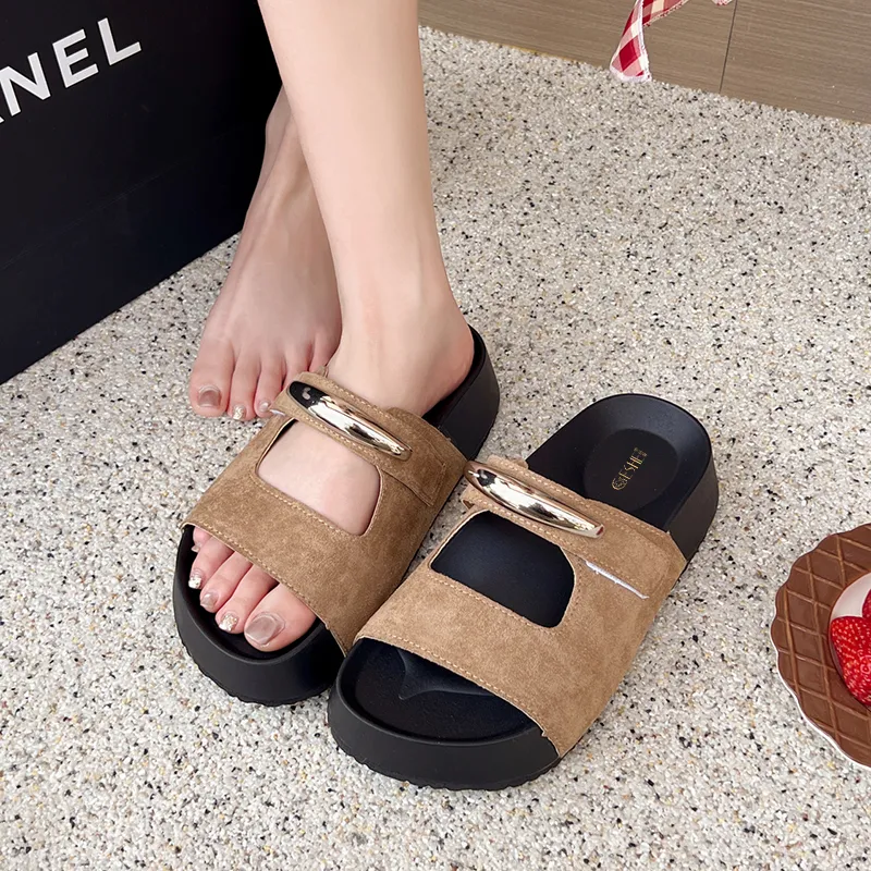 GESHE Rubber Sole Slip Resistant Slide Slippers Women's-9