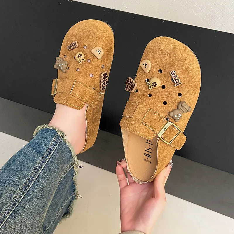 GESHE Abrasion Resistant Slip Resistant Wrap toe Slippers Women's-11