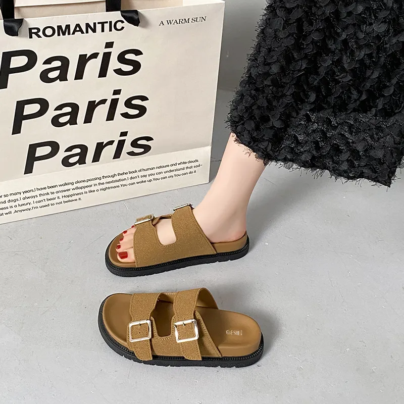 GESHE Rubber Sole Abrasion Resistant Slide Slippers Women's-6