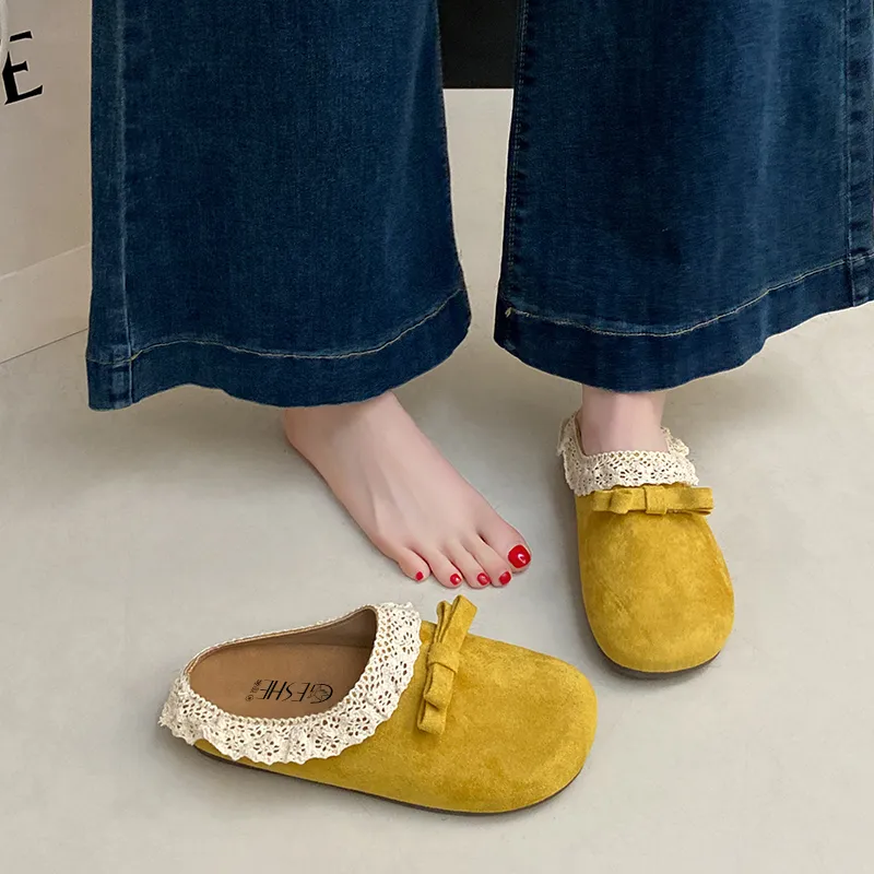 GESHE Rubber Sole Abrasion Resistant Slip Resistant Closed Toe Slippers Women's-7