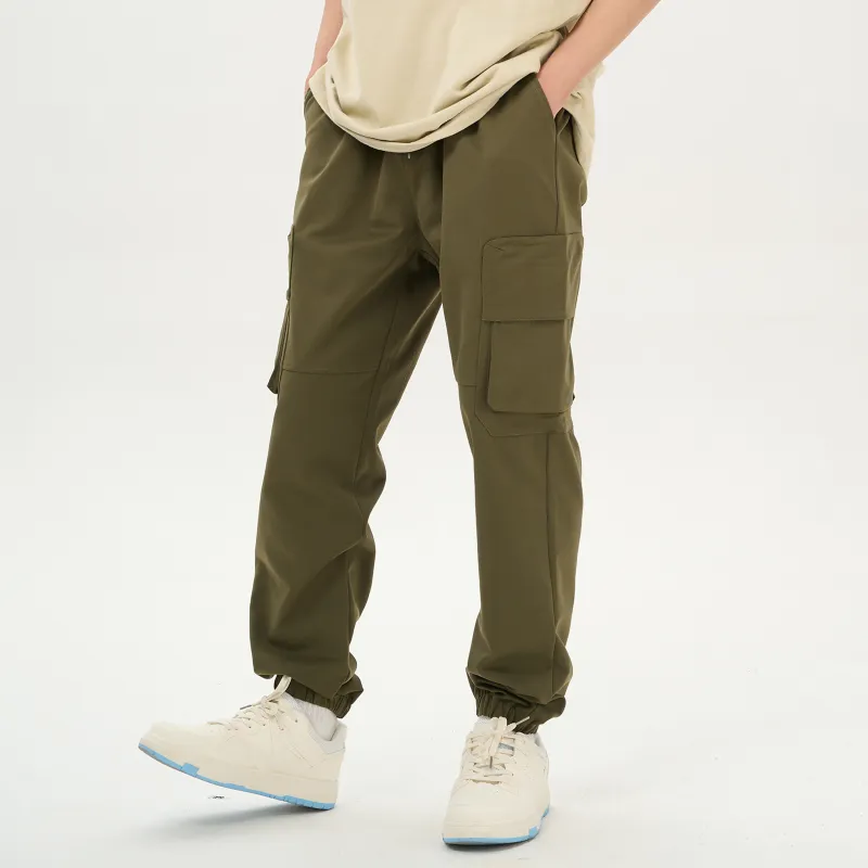 Menblero Casual Pants Unisex Olive Green-4
