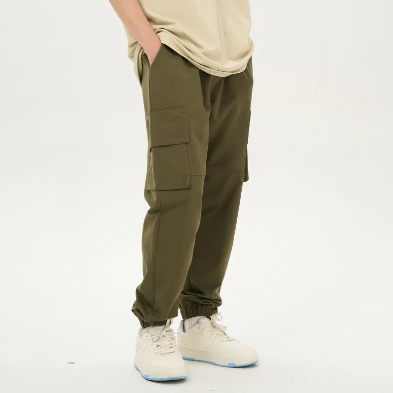 Menblero Casual Pants Unisex Olive Green-2