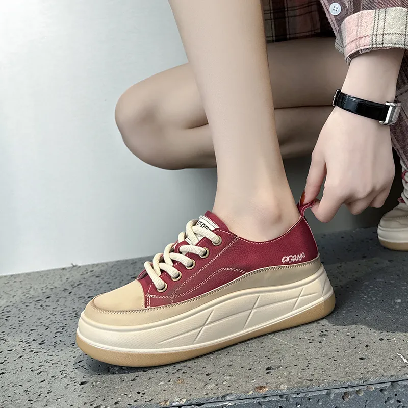 GIGIRYO Height Increasing Low Top Skateboard Shoes Women's-23