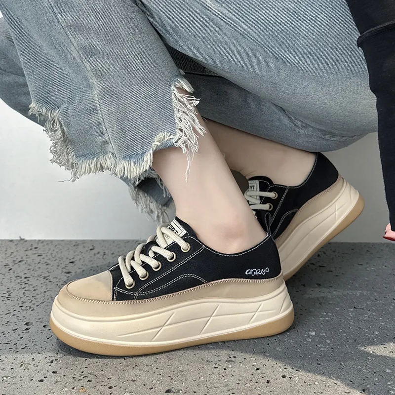 GIGIRYO Height Increasing Low Top Skateboard Shoes Women's-6