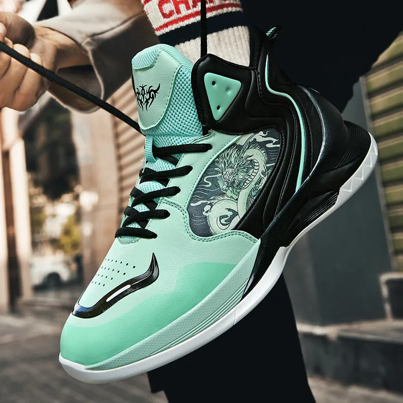 Black tailed Deer Thermal Cushioning Abrasion Resistant Slip Resistant High Top Basketball Shoes Unisex-30