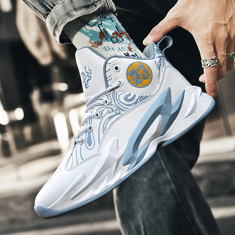 Black tailed Deer Shock Absorbers With Slip Resistant And Abrasion Resistant Properties Mid Top Basketball Shoes Unisex-4