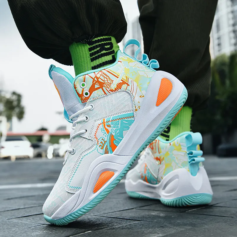 Black tailed Deer High Top Basketball Shoes Unisex-69