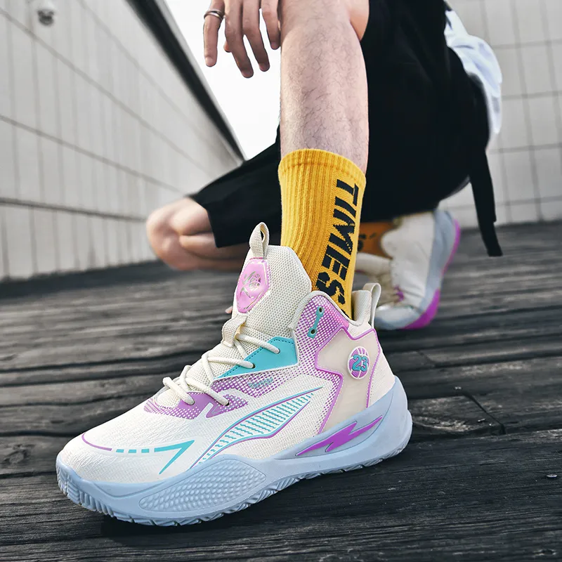 Black-tailed Deer Cushioning Anti-Slip And Wear-Resistant High-Top Basketball Shoes Unisex Mismatched-20