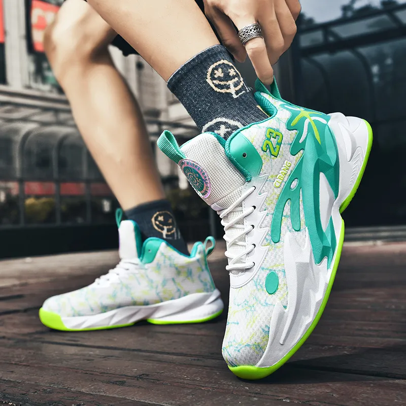 Black tailed Deer Cushioning Abrasion Resistant Breathable Mid Top Basketball Shoes Unisex-5