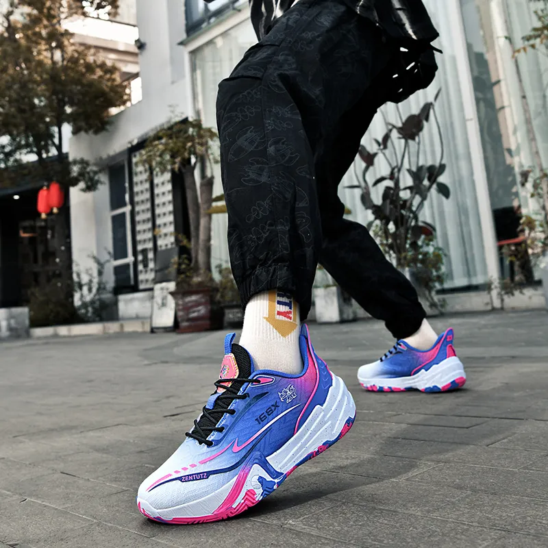 Black tailed Deer Shock Absorbers Slip Resistant Breathable Mid Top Basketball Shoes Unisex-22