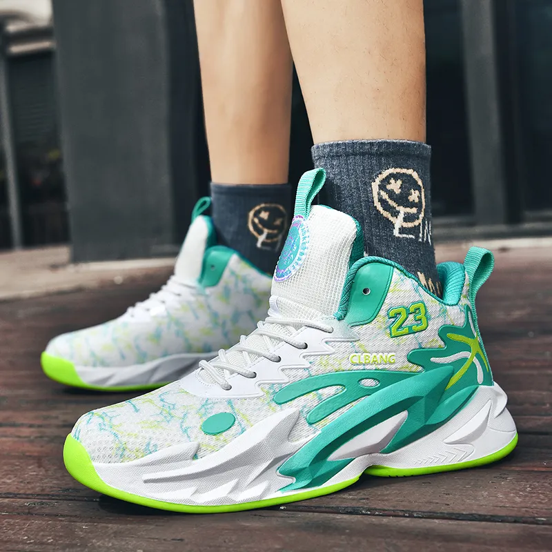 Black tailed Deer Cushioning Abrasion Resistant Breathable Mid Top Basketball Shoes Unisex-3