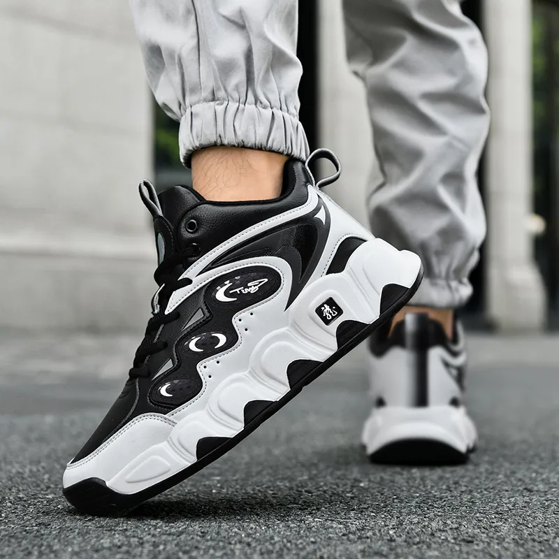 Black tailed Deer Thermal Cushioning Abrasion Resistant Slip Resistant High Top Basketball Shoes Men's-17