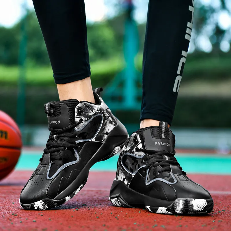 Black tailed Deer Thermal Cushioning Abrasion Resistant Slip Resistant High Top Basketball Shoes Unisex-19