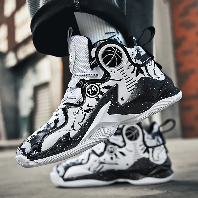 Black tailed Deer Shock Absorbers With Slip Resistant And Abrasion Resistant Properties Mid Top Basketball Shoes Unisex-9