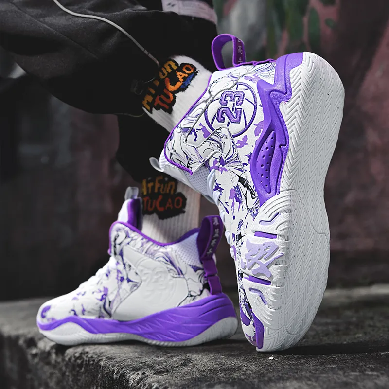 Black tailed Deer Anti Slip Wear Resistant Mid Top Basketball Shoes Unisex-8