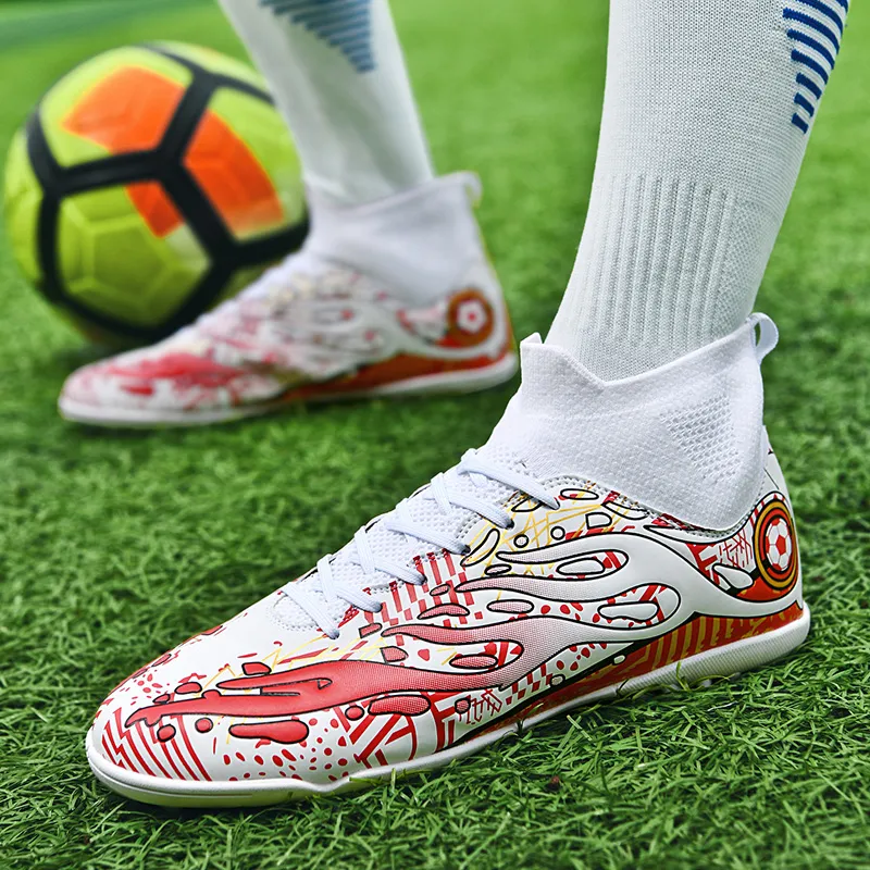 Black tailed deer Soccer Shoes Unisex High Top Aqua/White Blue/White Red-37