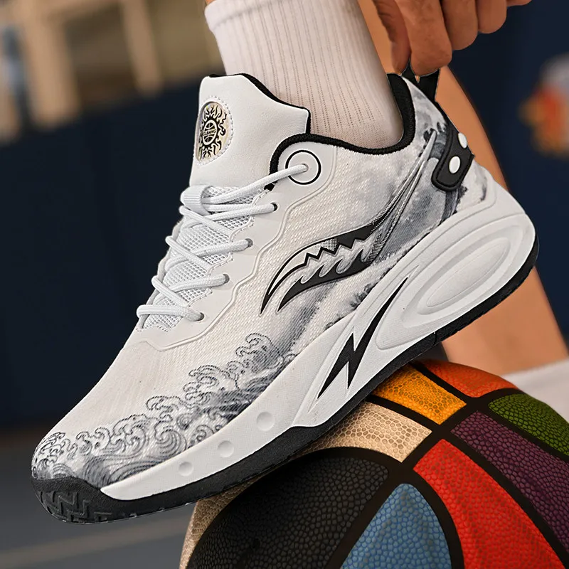 Black tailed Deer Shock Absorbers With Slip Resistant And Abrasion Resistant Properties Low Top Basketball Shoes Unisex-3