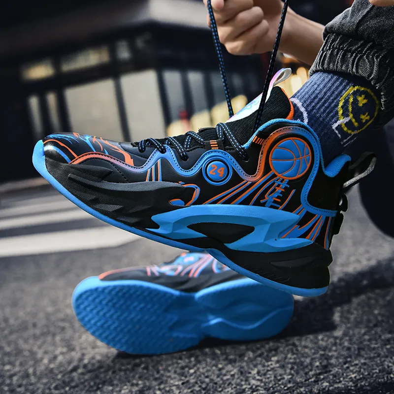 Black tailed Deer Thermal Cushioning Abrasion Resistant Slip Resistant High Top Basketball Shoes Unisex-17