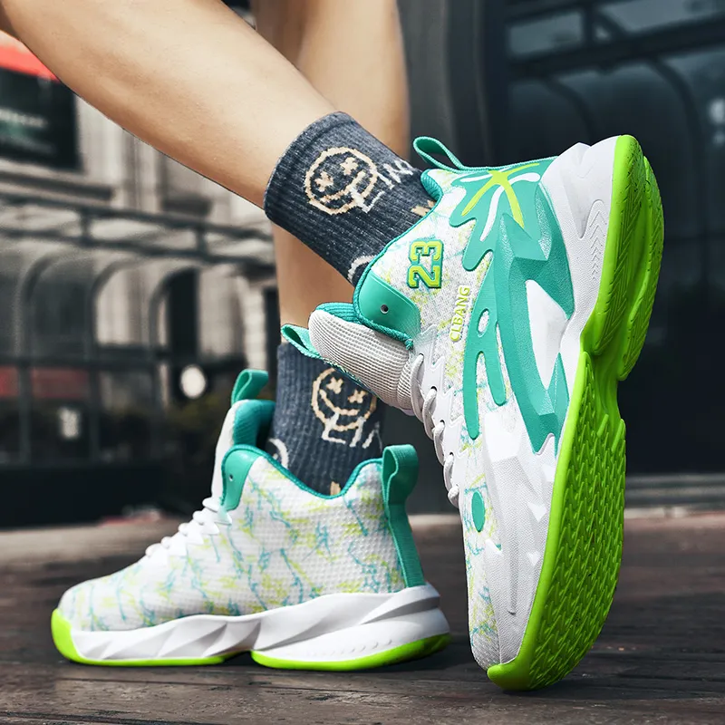 Black tailed Deer Cushioning Abrasion Resistant Breathable Mid Top Basketball Shoes Unisex-2