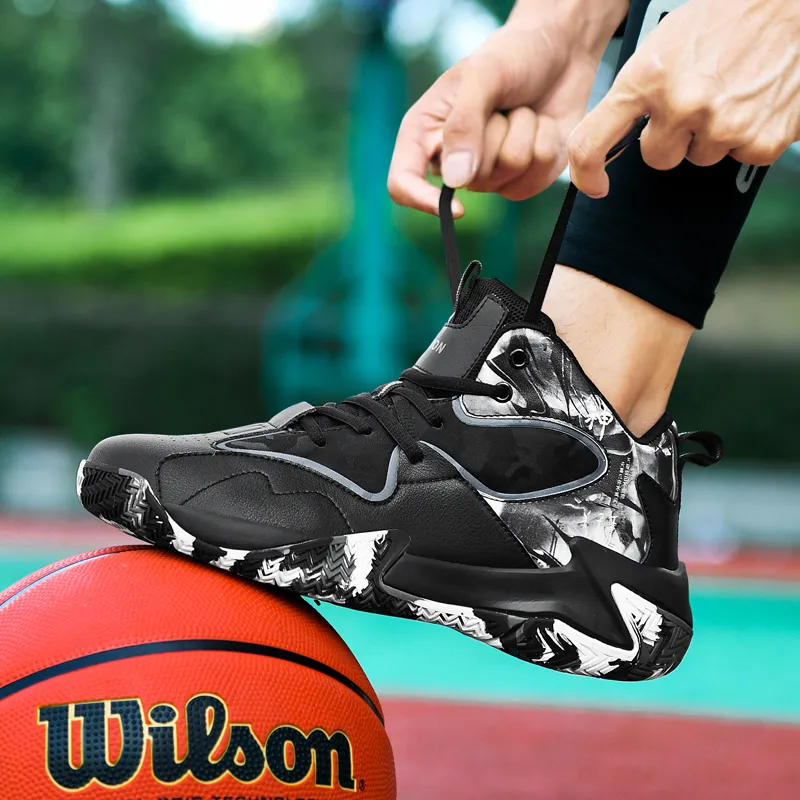Black tailed Deer Thermal Cushioning Abrasion Resistant Slip Resistant High Top Basketball Shoes Unisex-21