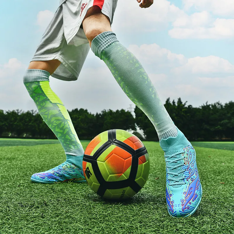 Black tailed deer Soccer Shoes Unisex High Top Aqua/White Blue/White Red-26